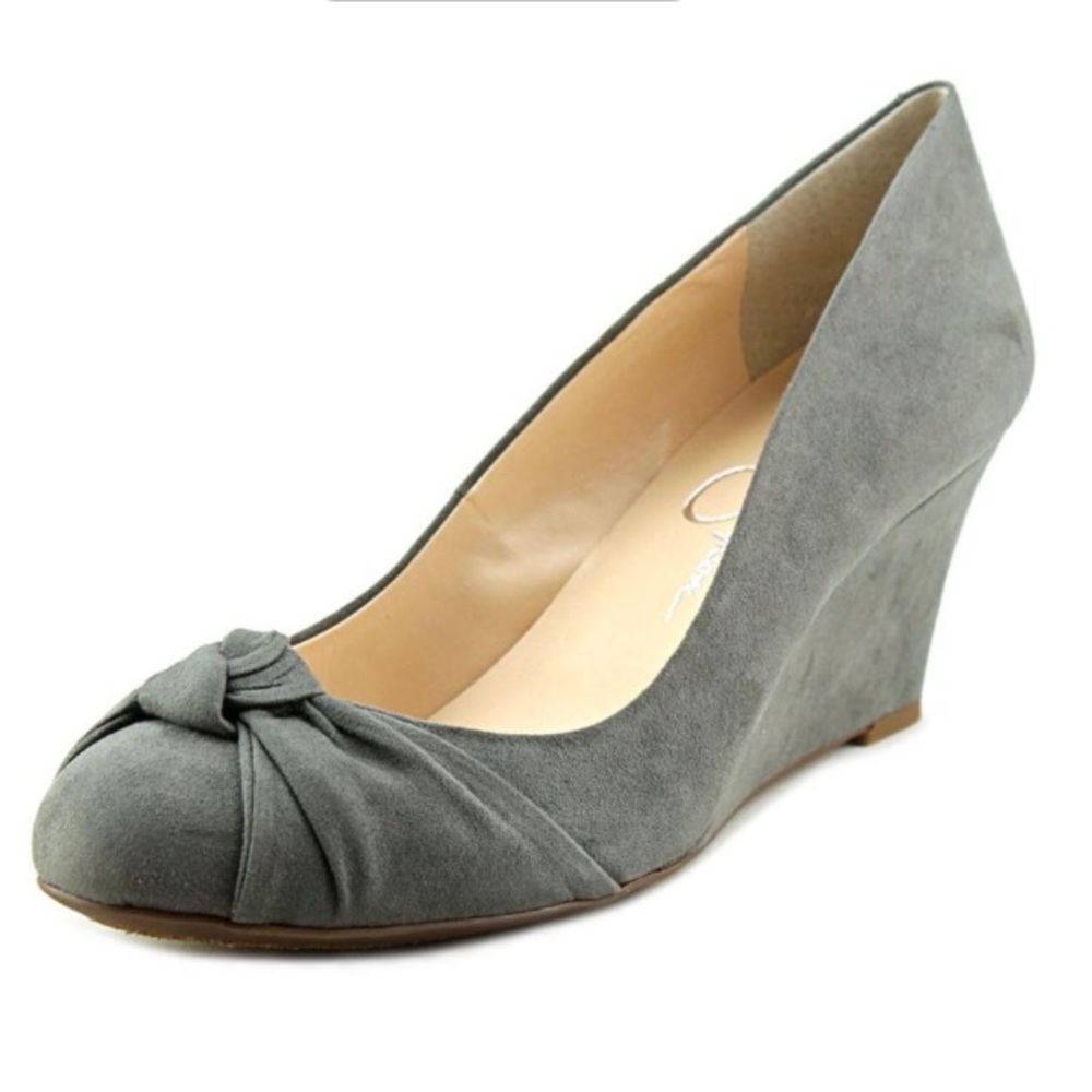 Jessica Simpson - Siennah Suede Grey/Gray Wedge Heel NWOB